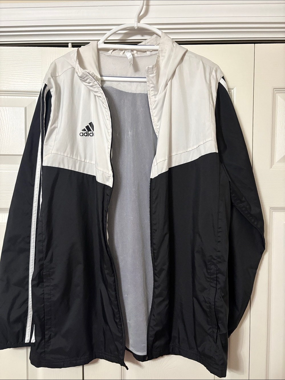 Adidas Men’s Black & White Windbreaker Jacket